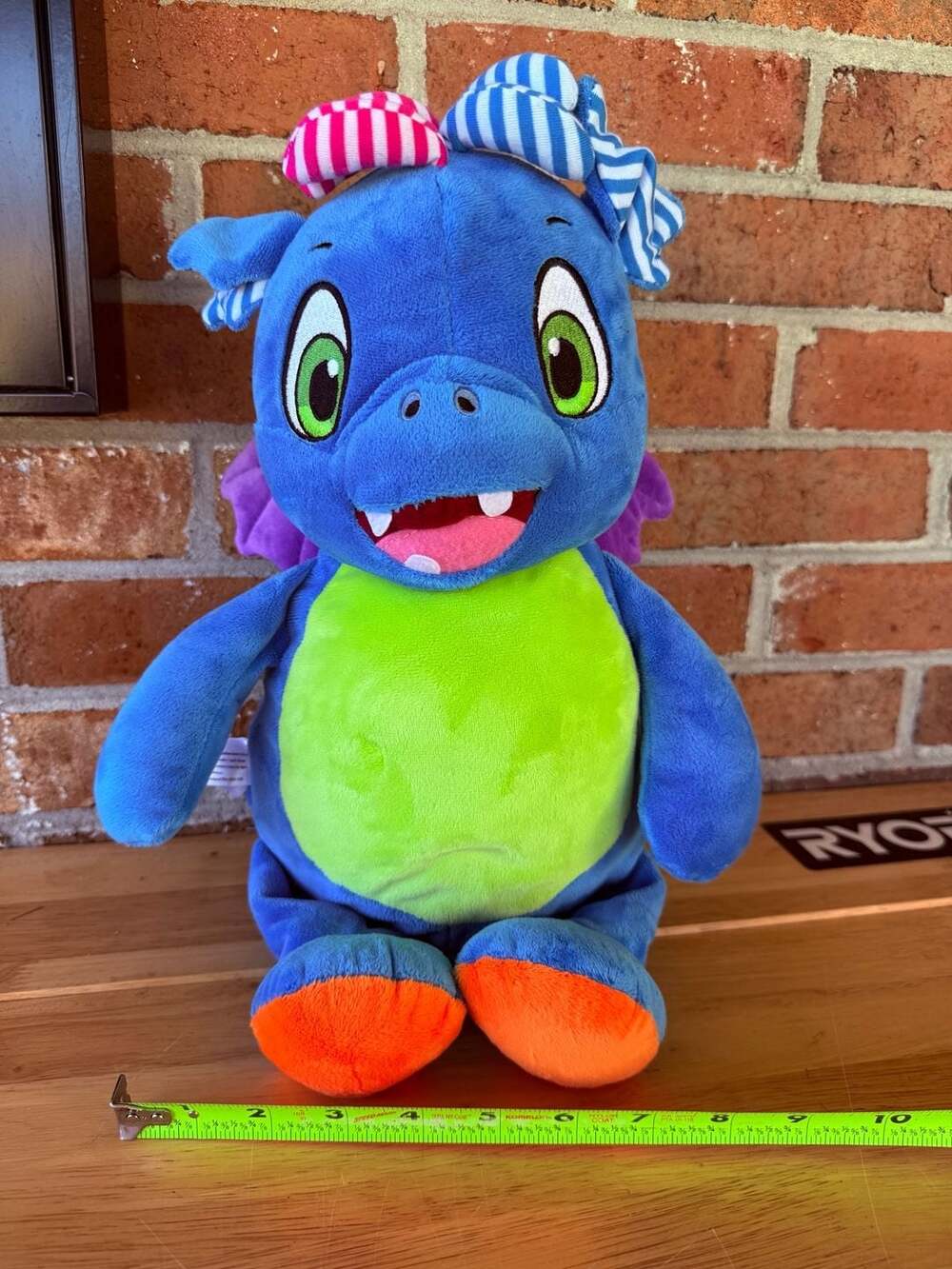 Cubbies Scorch Blue Dragon Plush Toy Stuffed Animal 12” Blank for Embroidery"